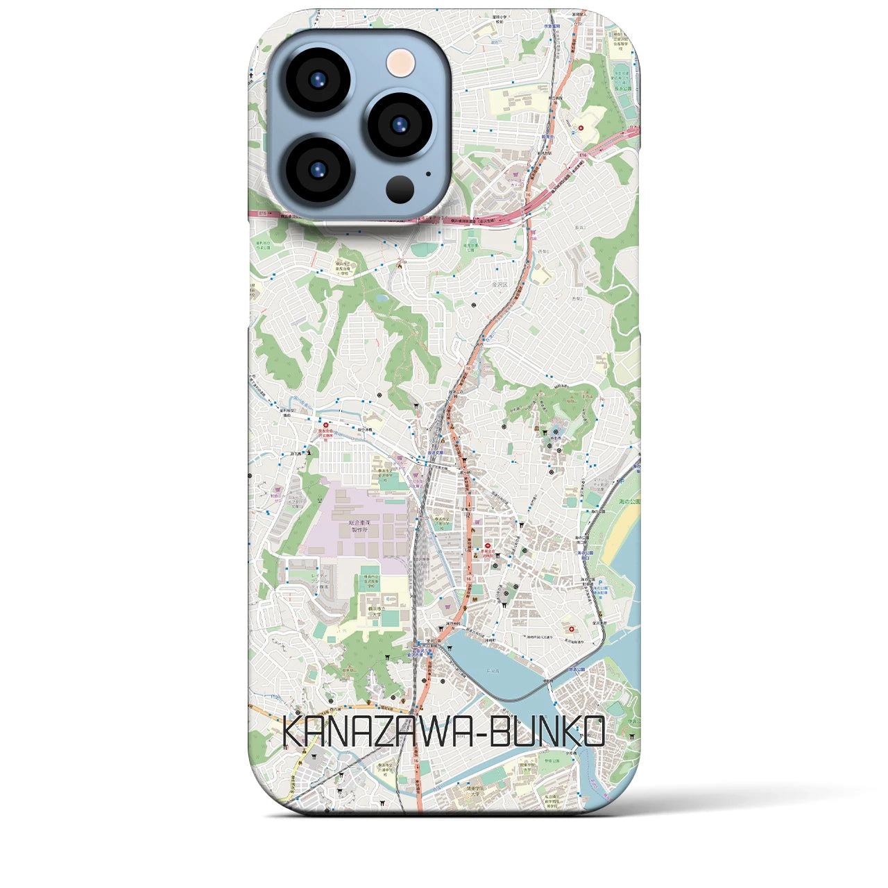 【金沢文庫（神奈川県）】地図柄iPhoneケース（バックカバータイプ）