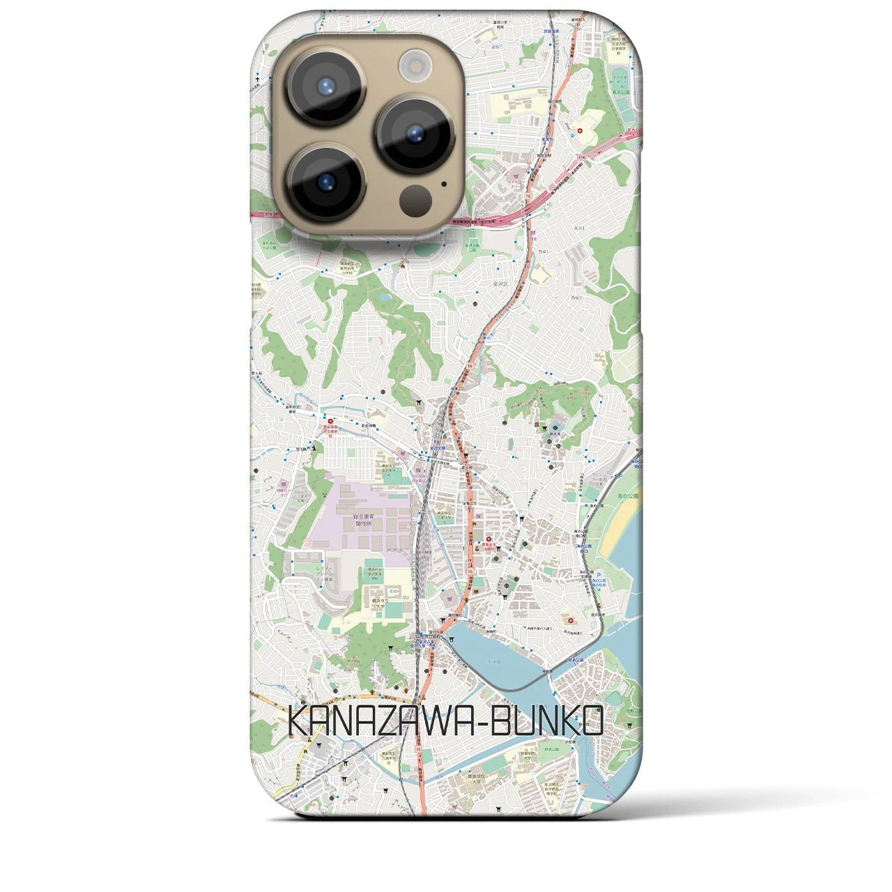 【金沢文庫（神奈川県）】地図柄iPhoneケース（バックカバータイプ）