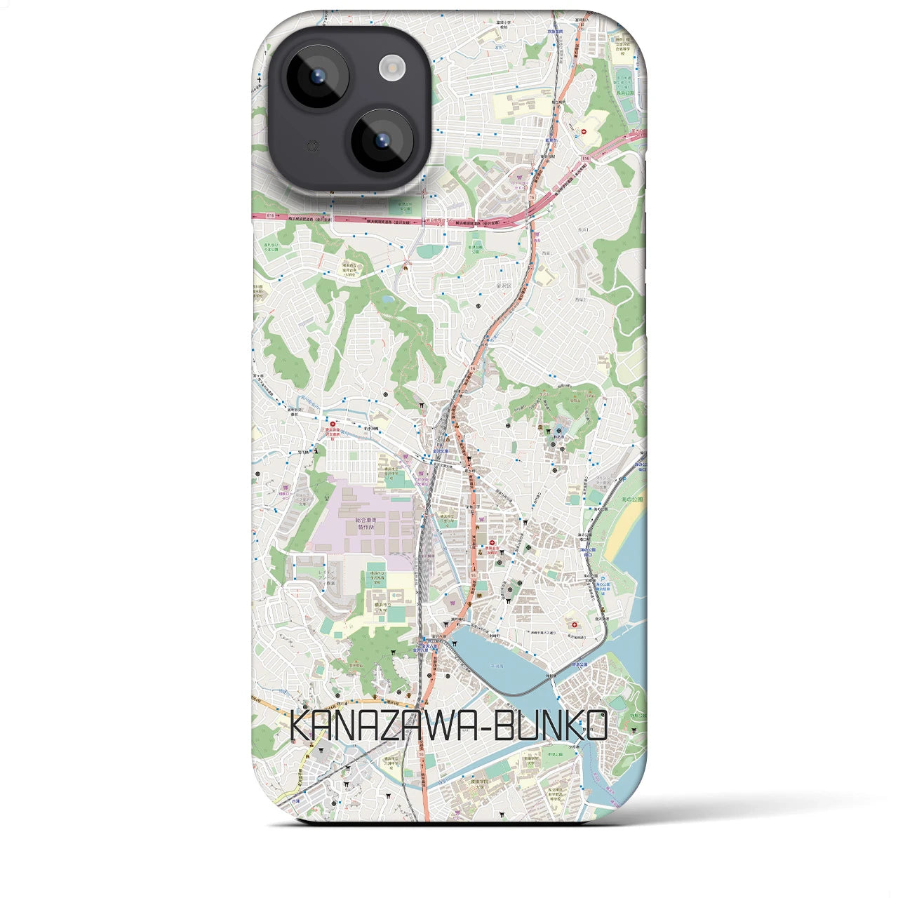 【金沢文庫（神奈川県）】地図柄iPhoneケース（バックカバータイプ）
