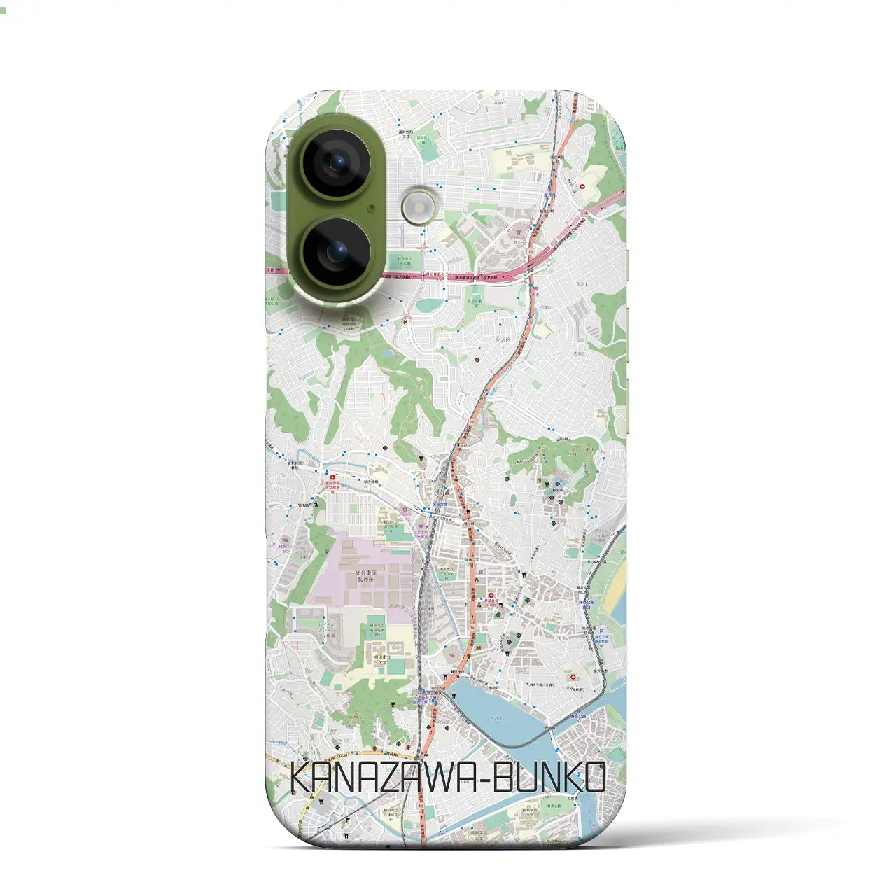 【金沢文庫（神奈川県）】地図柄iPhoneケース（バックカバータイプ）