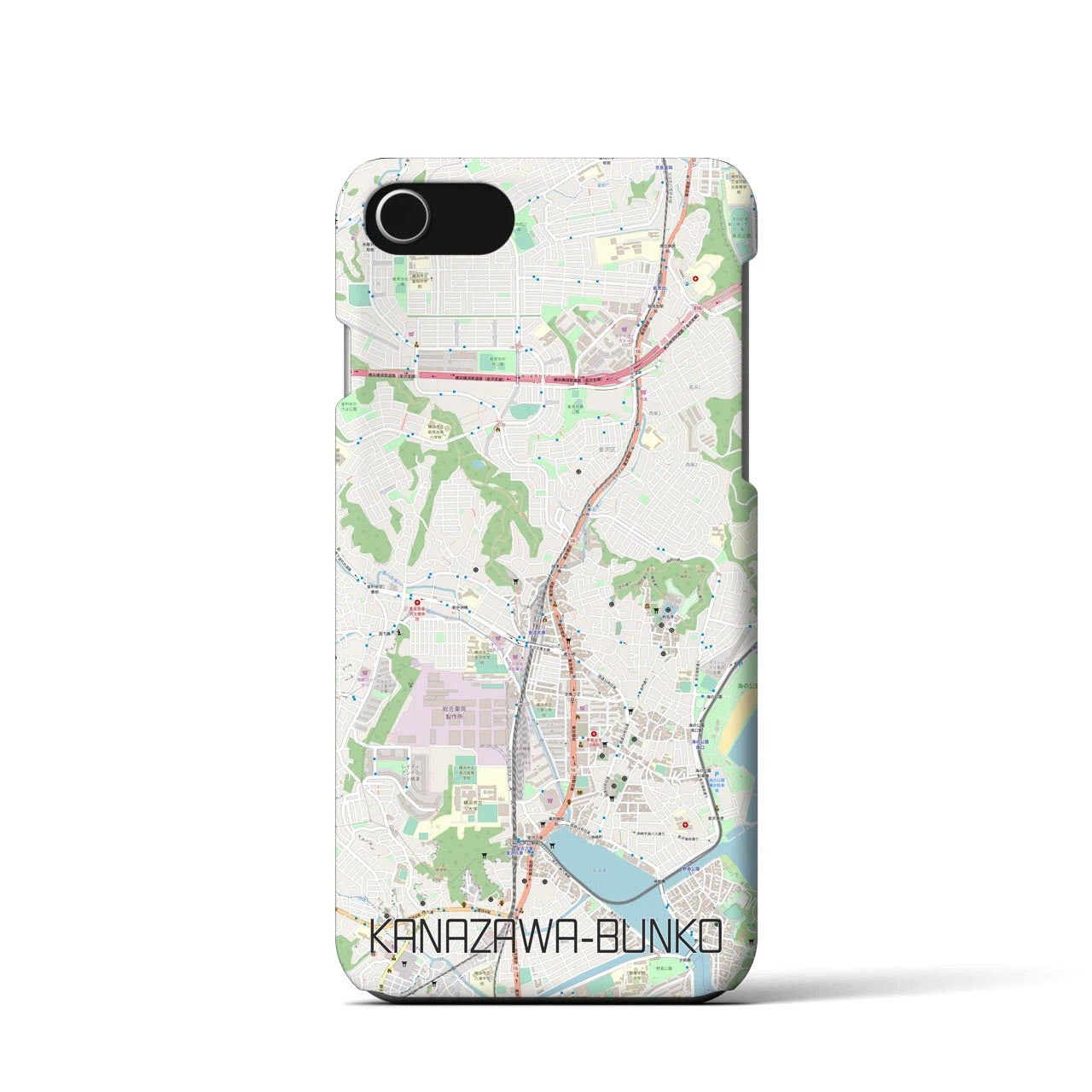 【金沢文庫（神奈川県）】地図柄iPhoneケース（バックカバータイプ）