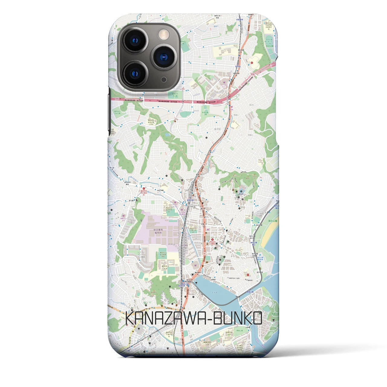 【金沢文庫（神奈川県）】地図柄iPhoneケース（バックカバータイプ）