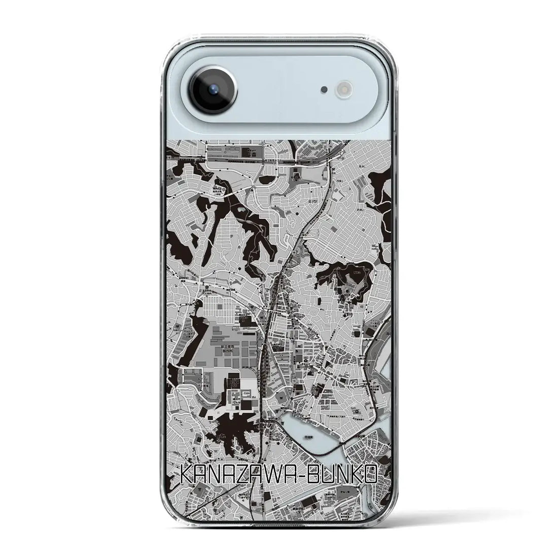【金沢文庫（神奈川県）】地図柄iPhoneケース（クリアタイプ）モノトーン・iPhone 17 Pro Max 用