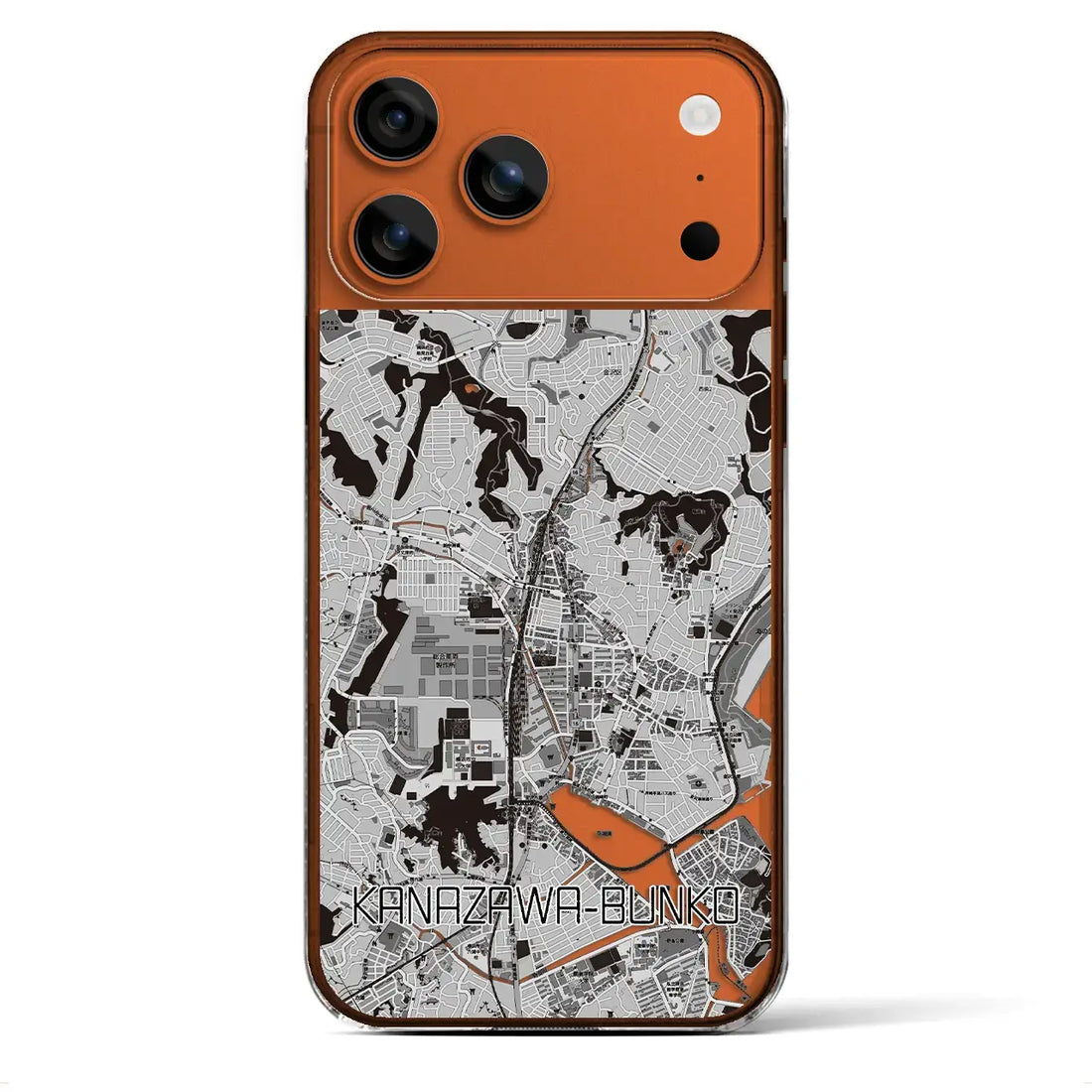 【金沢文庫(神奈川県)】地図柄iPhoneケース(クリアタイプ)モノトーン・iPhone 17 Pro Max 用