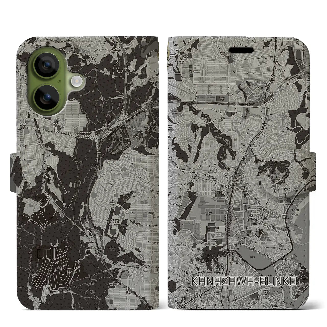 【金沢文庫（神奈川県）】地図柄iPhoneケース（手帳タイプ）