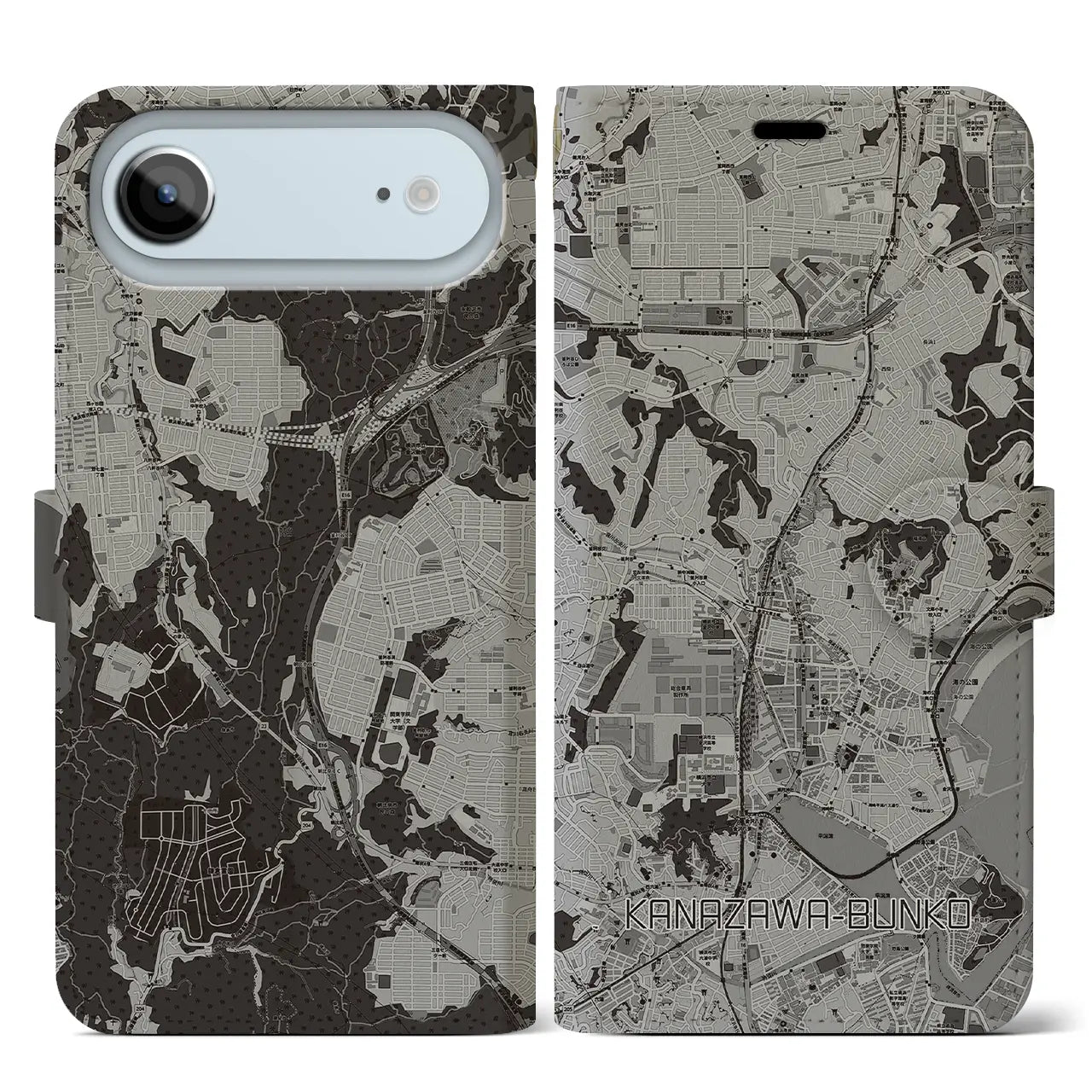 【金沢文庫（神奈川県）】地図柄iPhoneケース（手帳タイプ）