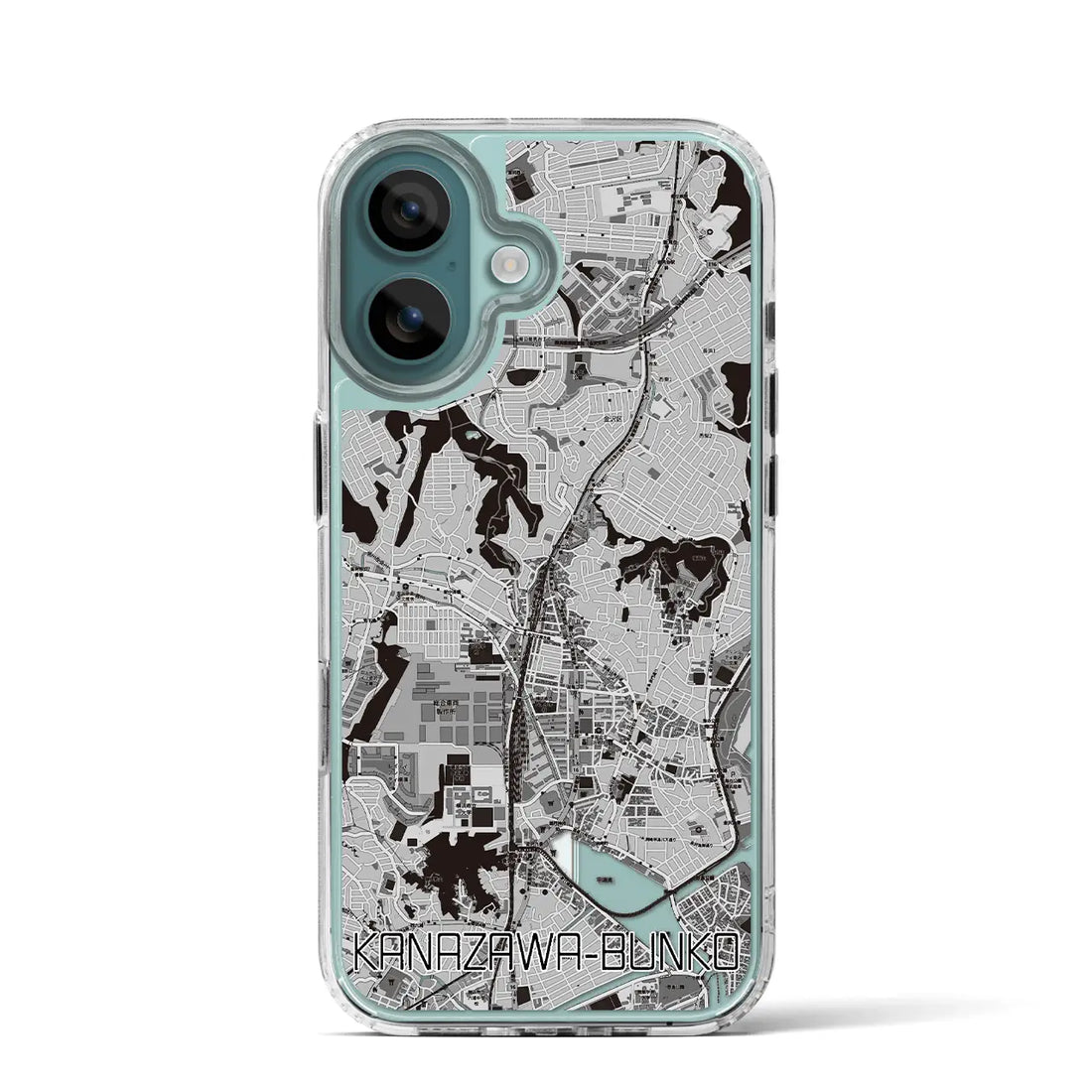 【金沢文庫（神奈川県）】地図柄iPhoneケース（MagSafeタイプ）モノトーン・iPhone 16 Pro 用