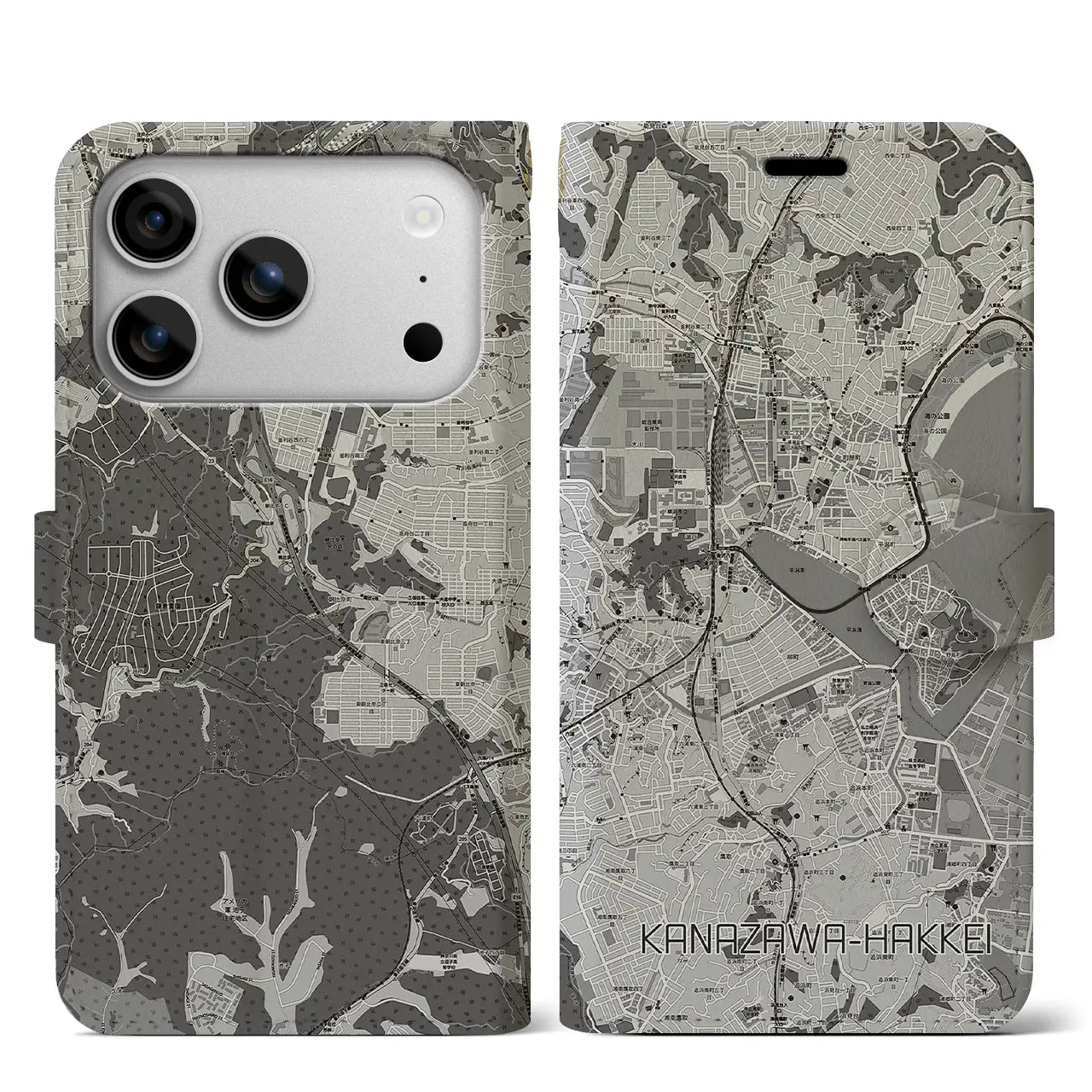 【金沢八景（神奈川県）】地図柄iPhoneケース（手帳タイプ）