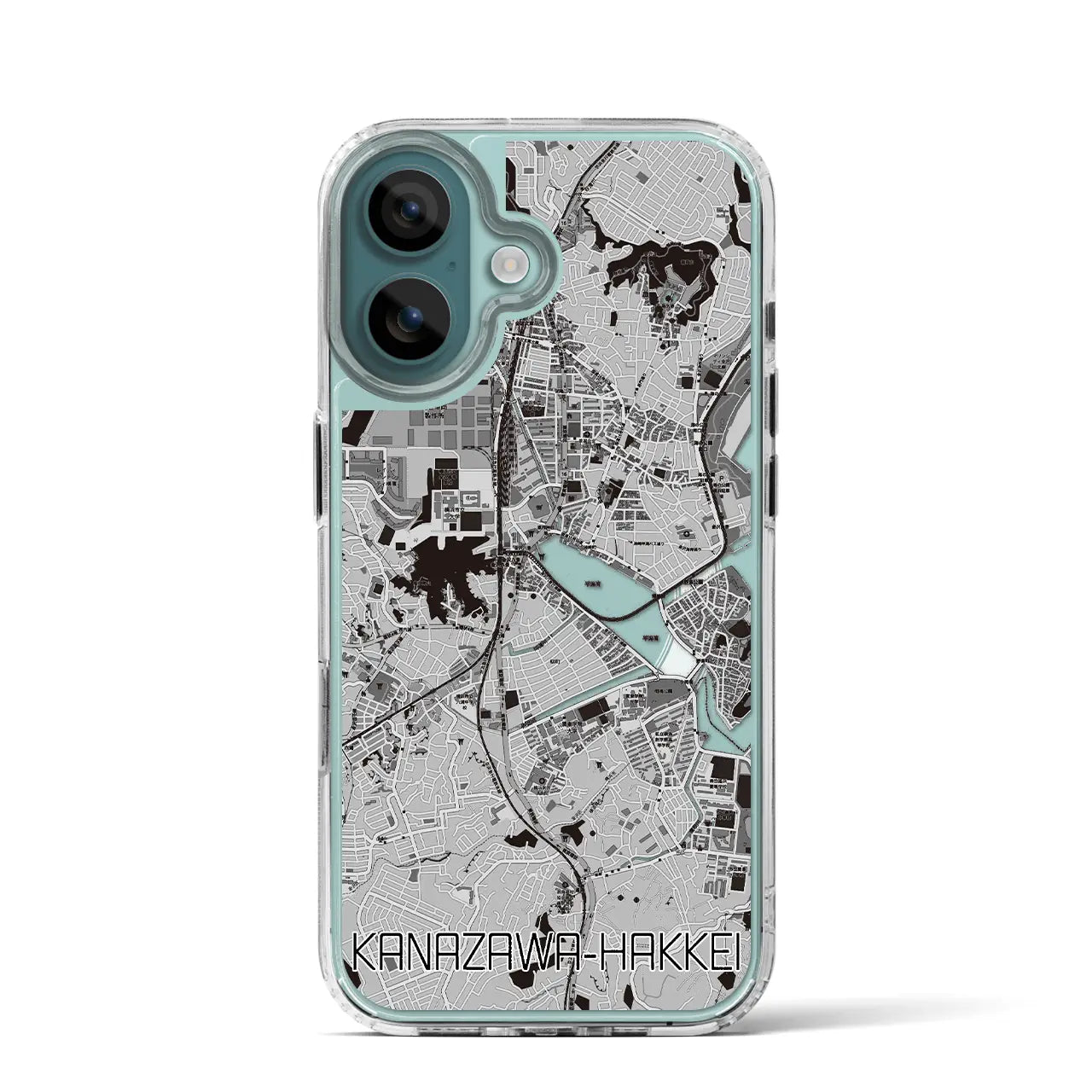 【金沢八景（神奈川県）】地図柄iPhoneケース（MagSafeタイプ）モノトーン・iPhone 16 Pro 用