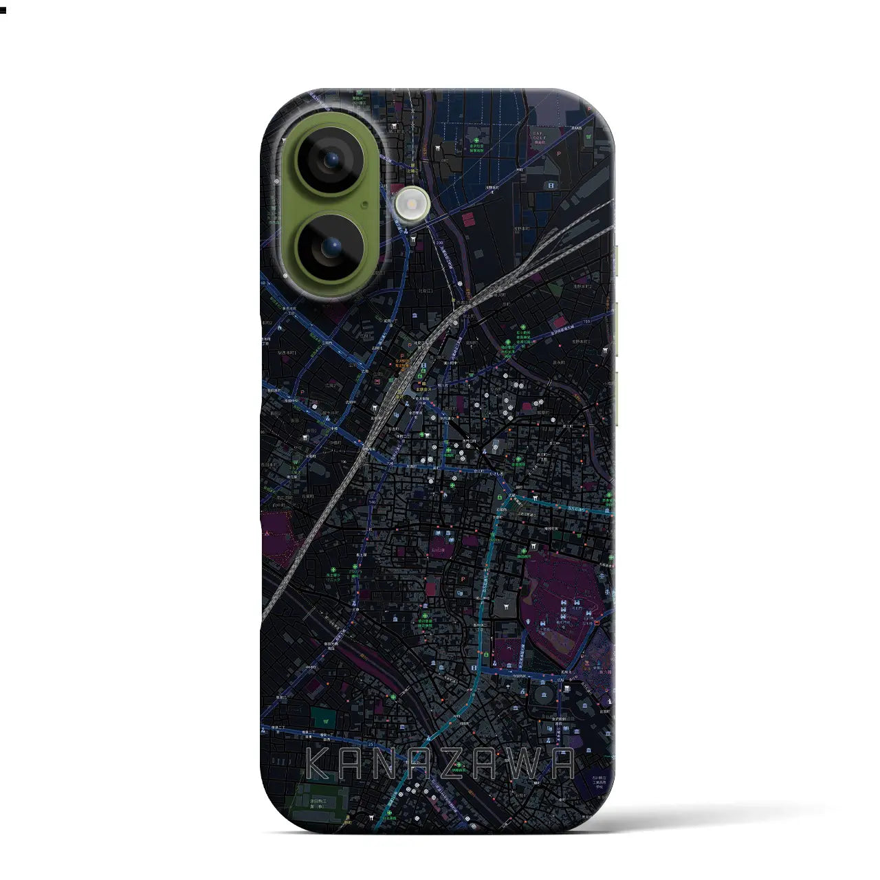 【金沢（石川県）】地図柄iPhoneケース（バックカバータイプ）