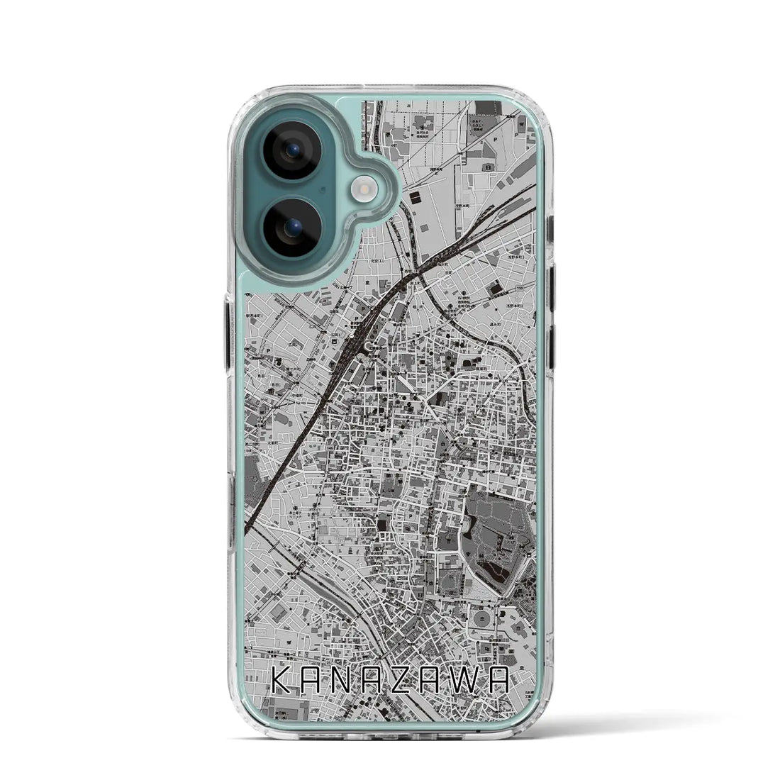 【金沢（石川県）】地図柄iPhoneケース（MagSafeタイプ）モノトーン・iPhone 16 Pro 用