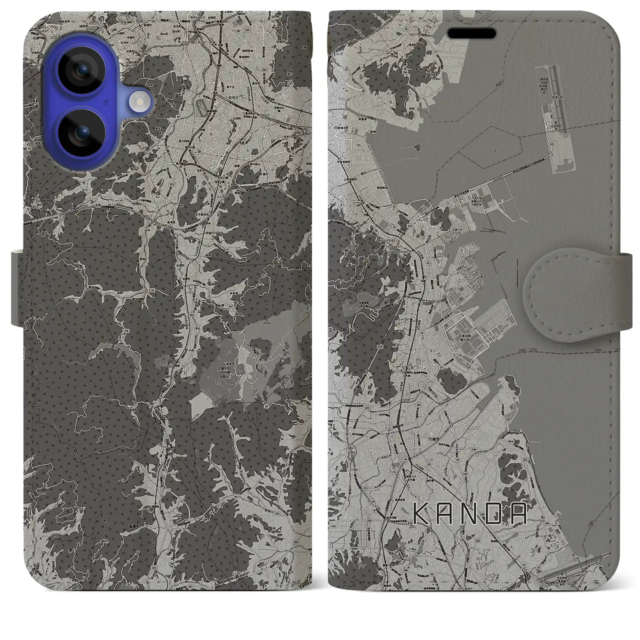 【苅田（福岡県）】地図柄iPhoneケース（手帳タイプ）