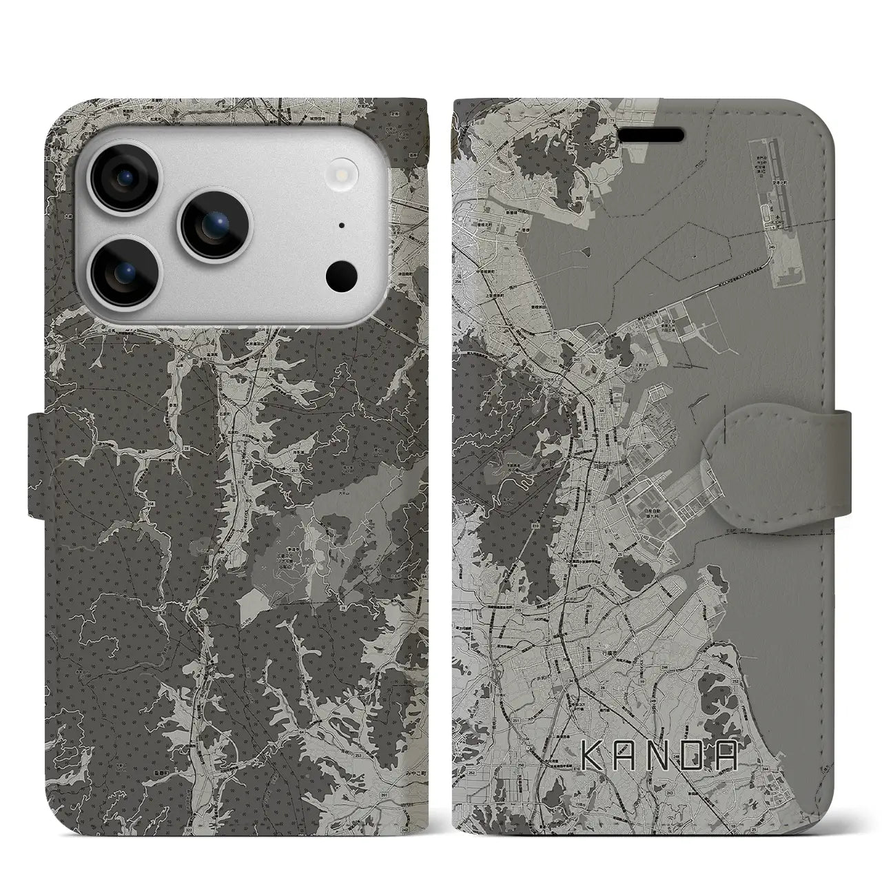 【苅田（福岡県）】地図柄iPhoneケース（手帳タイプ）