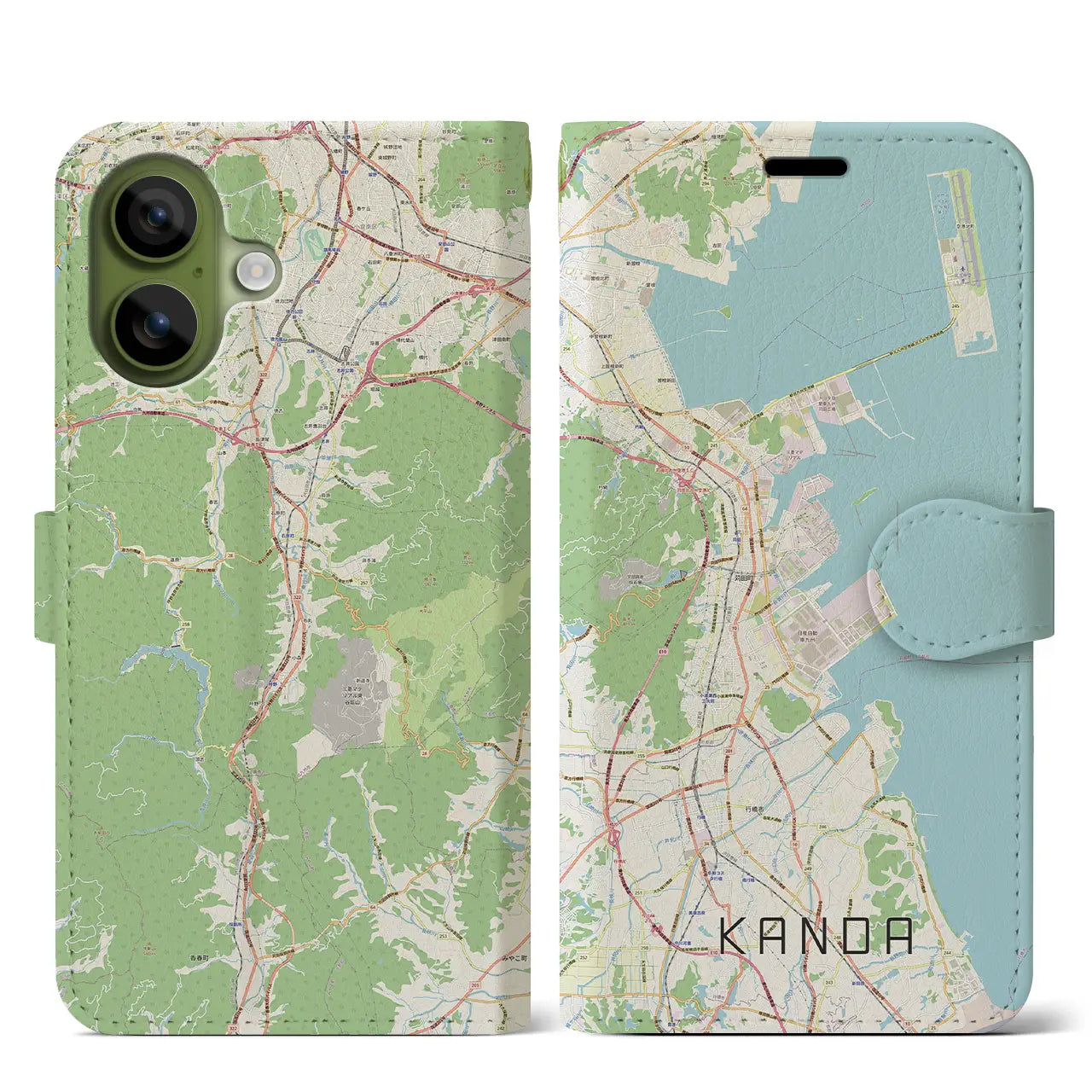 【苅田（福岡県）】地図柄iPhoneケース（手帳タイプ）