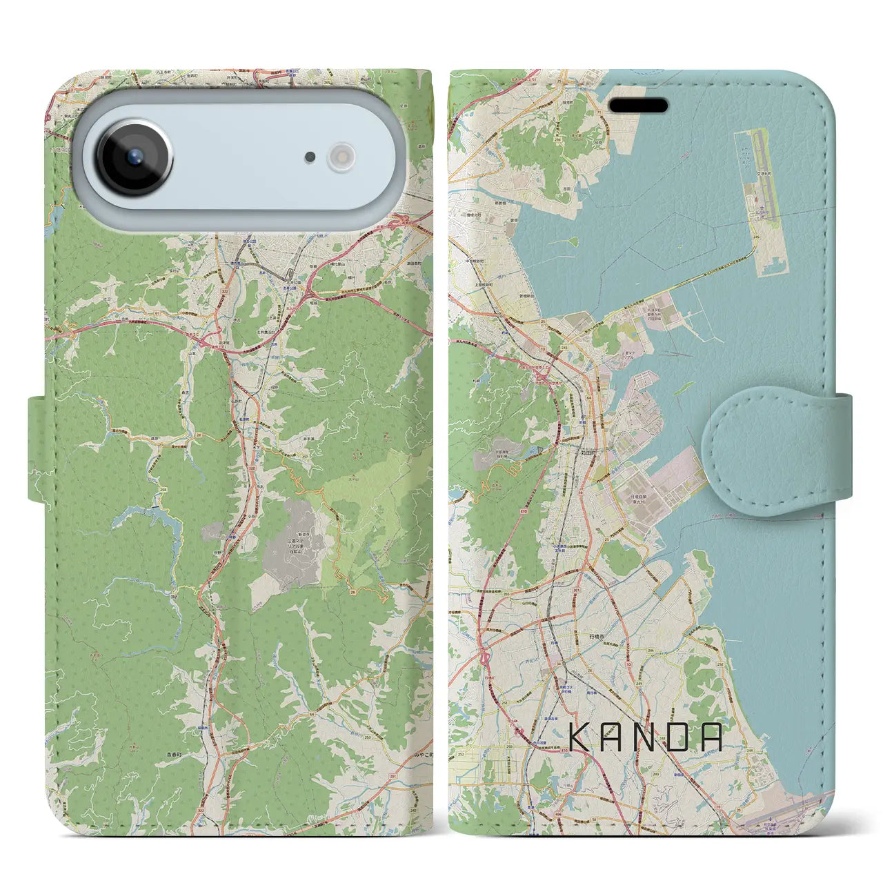 【苅田（福岡県）】地図柄iPhoneケース（手帳タイプ）