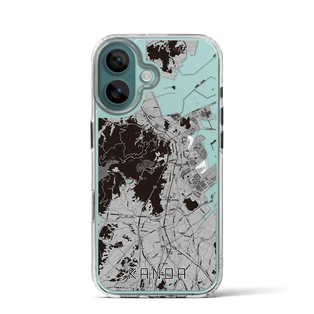【苅田（福岡県）】地図柄iPhoneケース（MagSafeタイプ）モノトーン・iPhone 16 Pro 用