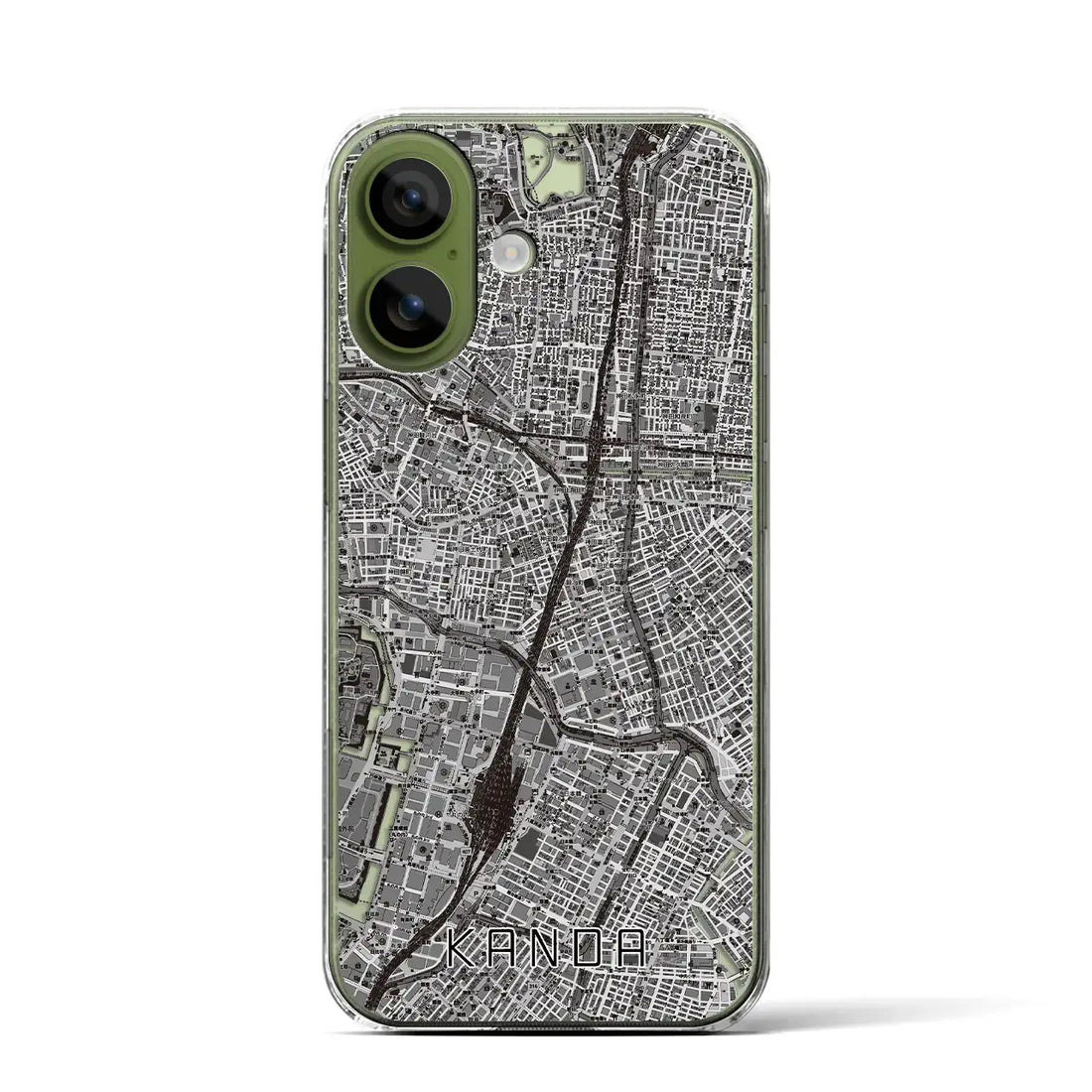 【神田（東京都）】地図柄iPhoneケース（クリアタイプ）モノトーン・iPhone 17 Pro Max 用
