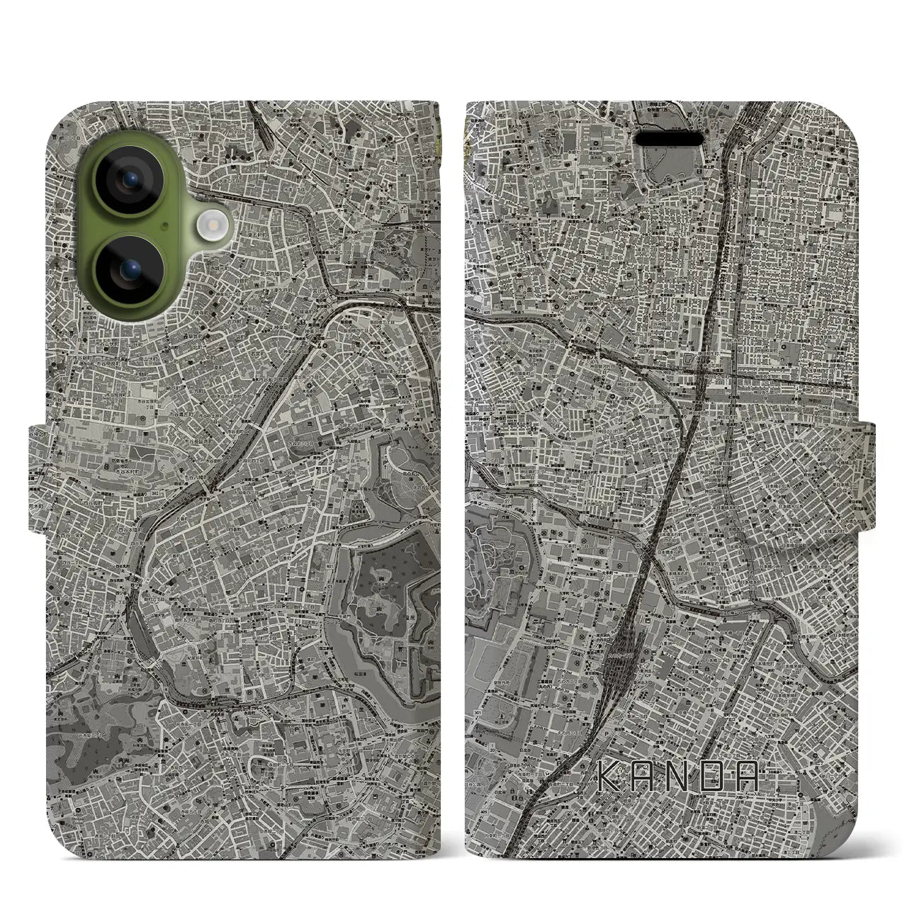 【神田（東京都）】地図柄iPhoneケース（手帳タイプ）