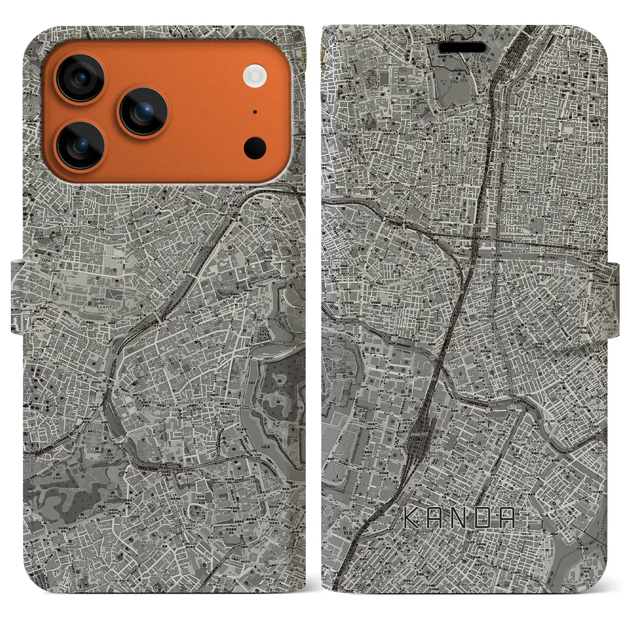 【神田(東京都)】地図柄iPhoneケース(手帳タイプ)
