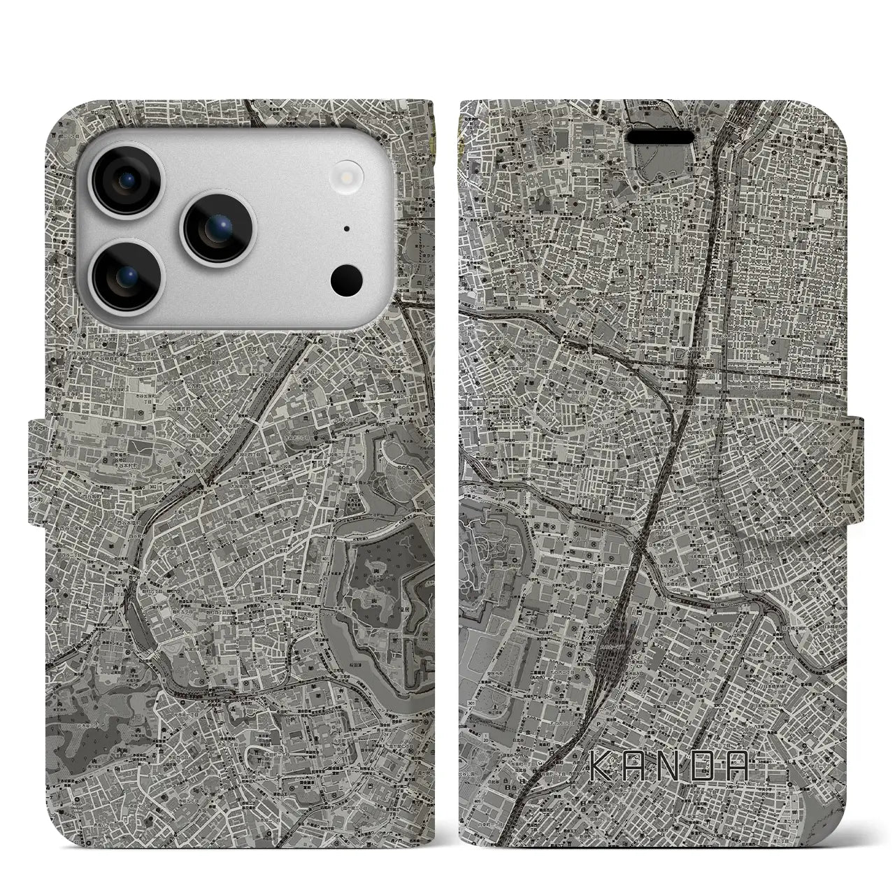 【神田（東京都）】地図柄iPhoneケース（手帳タイプ）