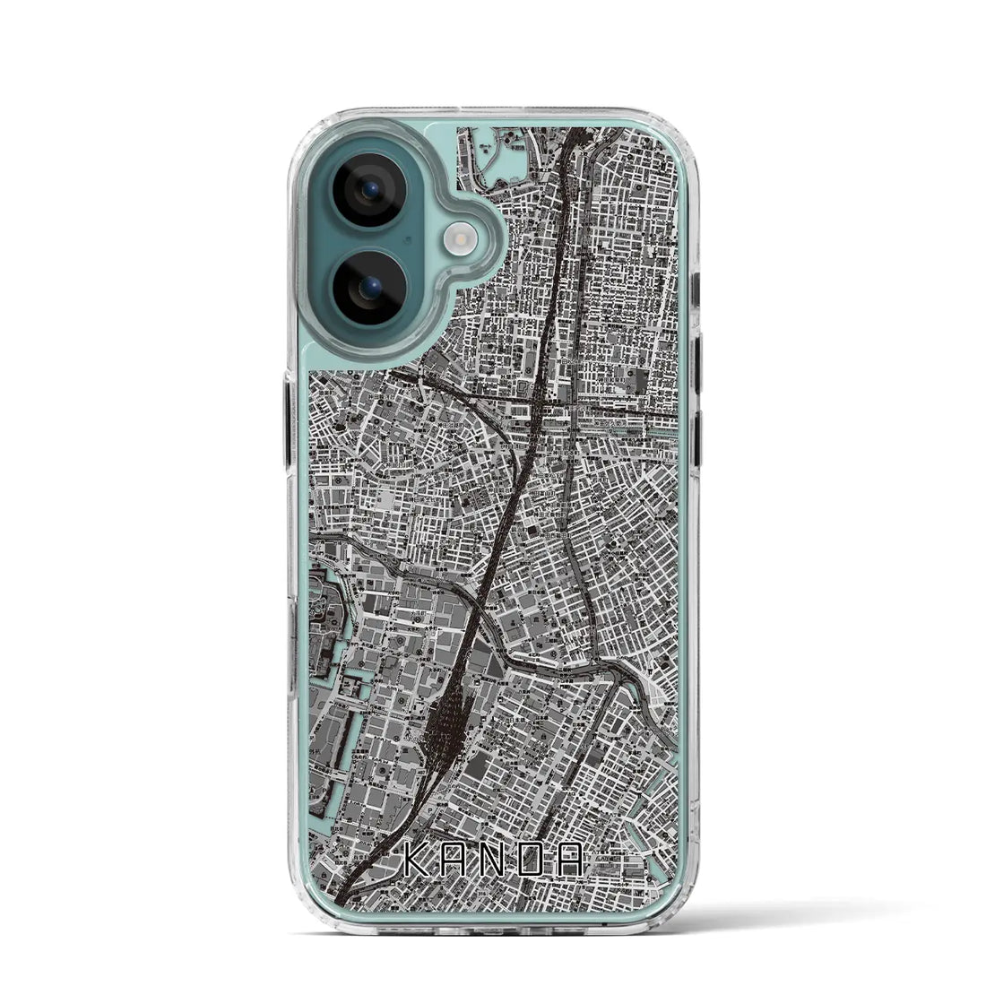 【神田(東京都)】地図柄iPhoneケース(MagSafeタイプ)モノトーン・iPhone 16 Pro 用