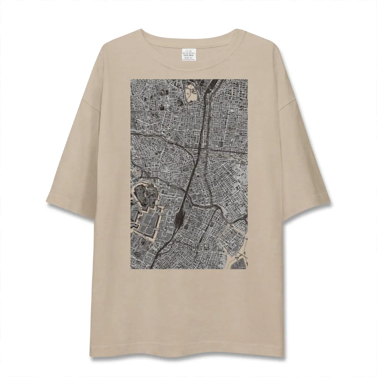 【神田（東京都）】地図柄ビッグシルエットTシャツ
