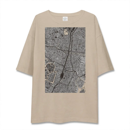 【神田（東京都）】地図柄ビッグシルエットTシャツ