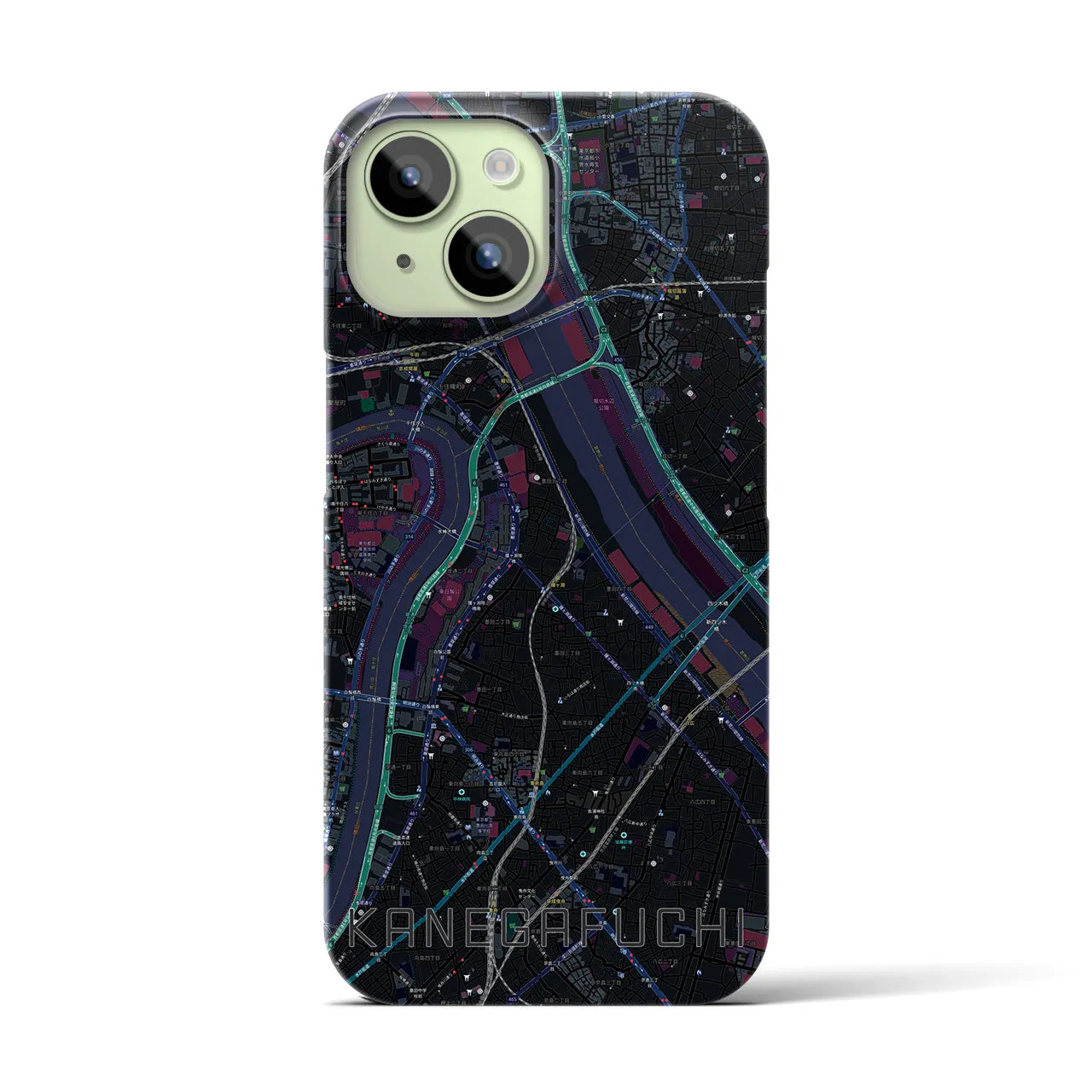【鐘ヶ淵（東京都）】地図柄iPhoneケース（バックカバータイプ）