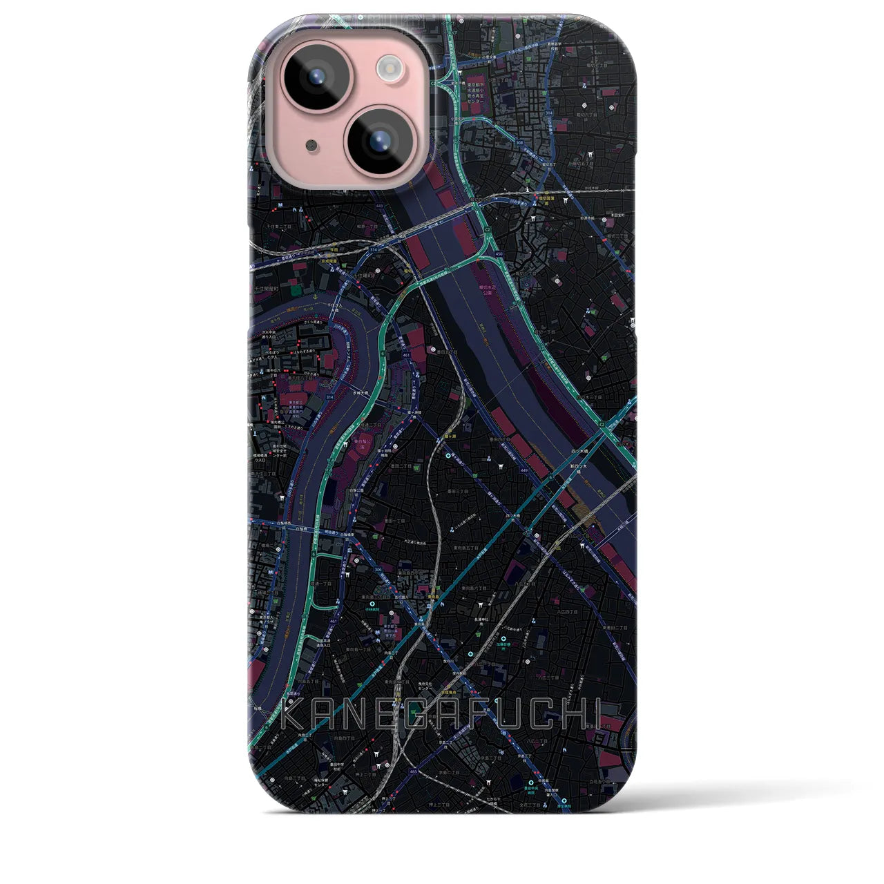 【鐘ヶ淵（東京都）】地図柄iPhoneケース（バックカバータイプ）