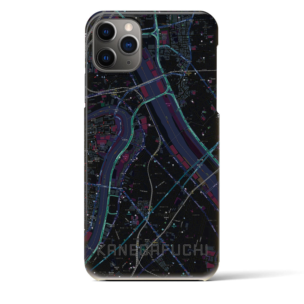 【鐘ヶ淵（東京都）】地図柄iPhoneケース（バックカバータイプ）