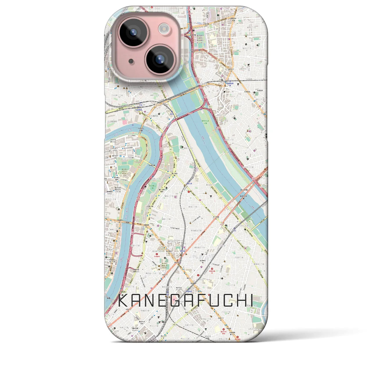 【鐘ヶ淵（東京都）】地図柄iPhoneケース（バックカバータイプ）