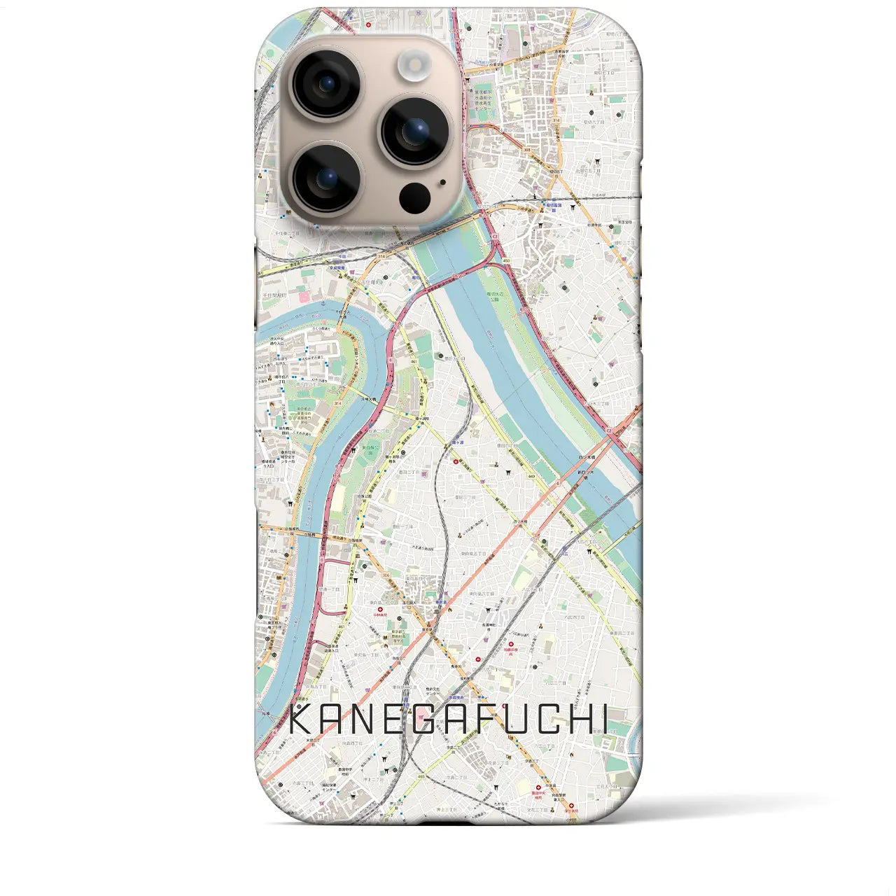 【鐘ヶ淵（東京都）】地図柄iPhoneケース（バックカバータイプ）