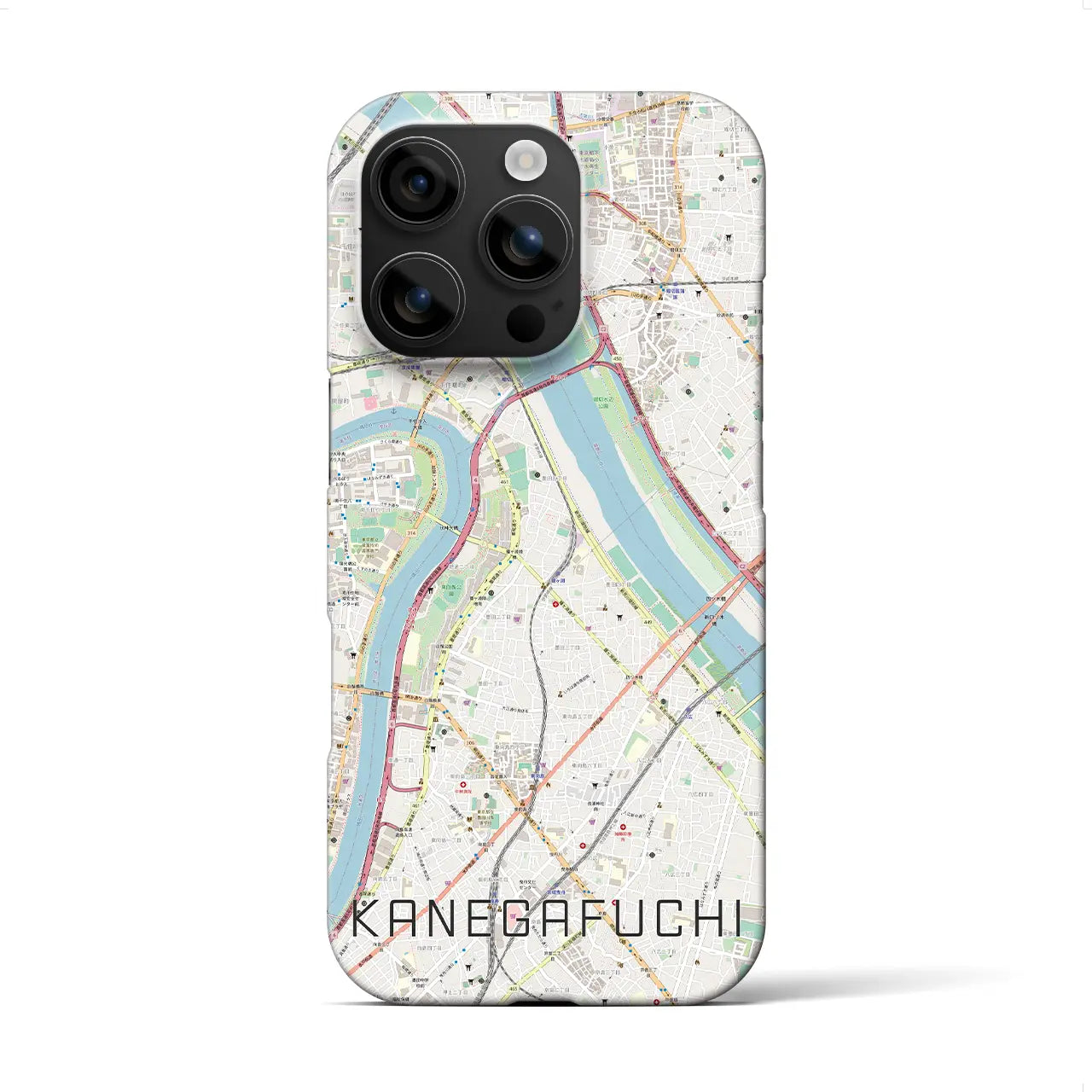 【鐘ヶ淵（東京都）】地図柄iPhoneケース（バックカバータイプ）