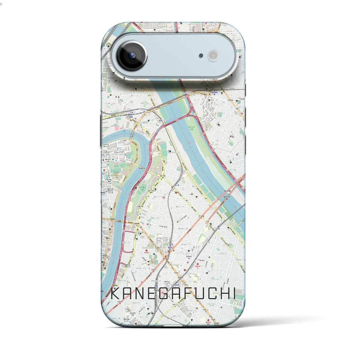 【鐘ヶ淵（東京都）】地図柄iPhoneケース（バックカバータイプ）ブラック・iPhone 17 Pro Max 用