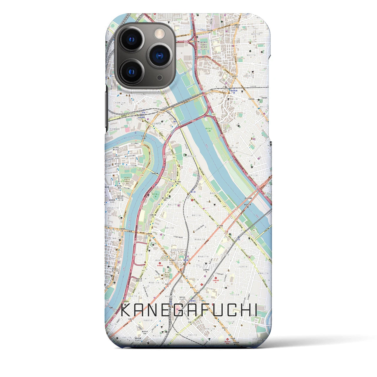 【鐘ヶ淵（東京都）】地図柄iPhoneケース（バックカバータイプ）