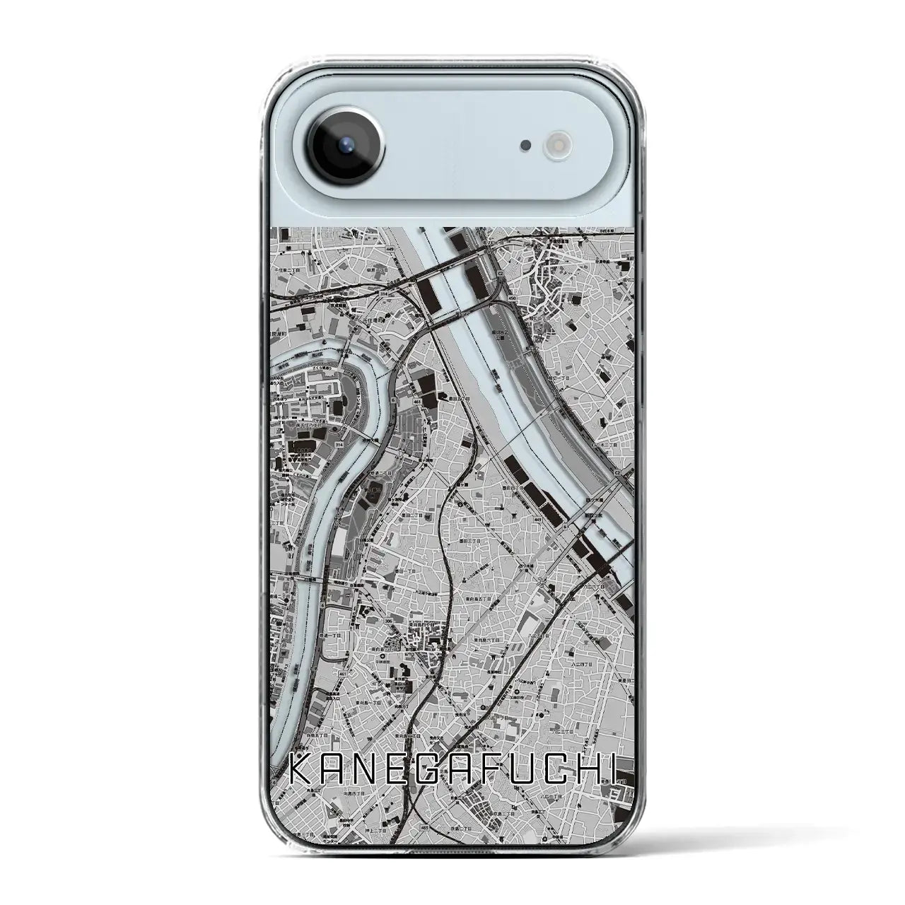 【鐘ヶ淵（東京都）】地図柄iPhoneケース（クリアタイプ）