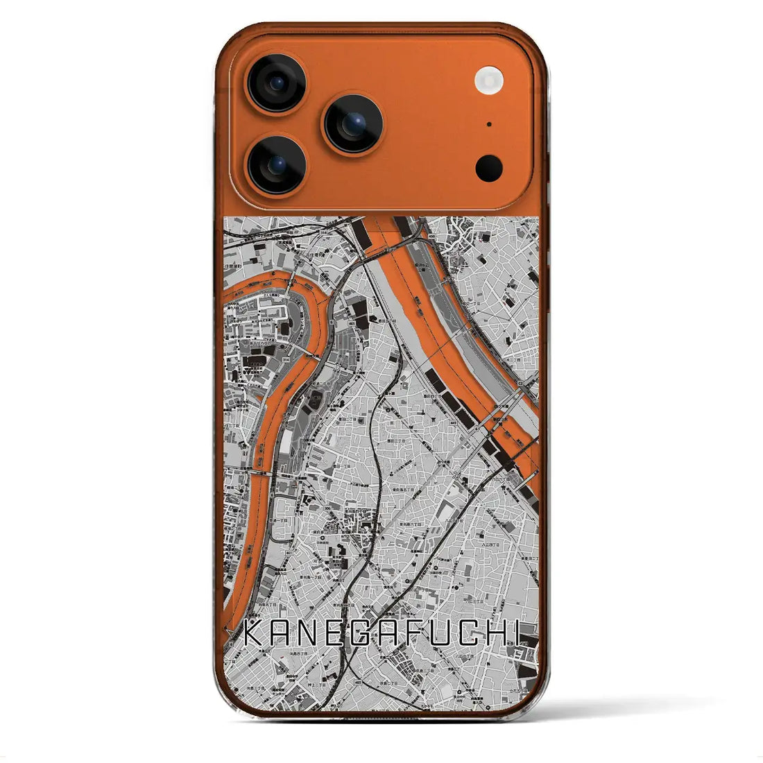 【鐘ヶ淵(東京都)】地図柄iPhoneケース(クリアタイプ)モノトーン・iPhone 17 Pro Max 用