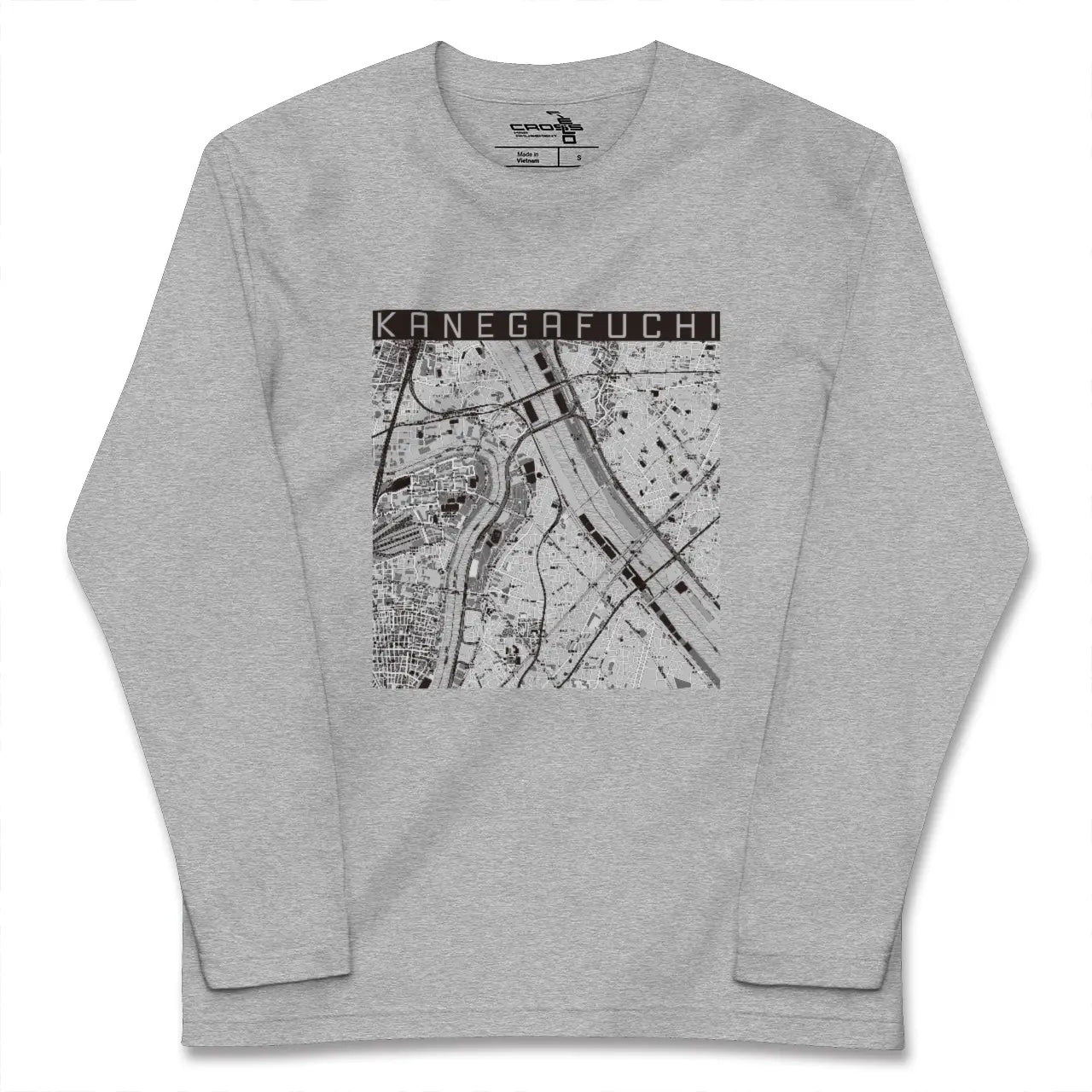 【鐘ヶ淵（東京都）】地図柄ロングスリーブTシャツ