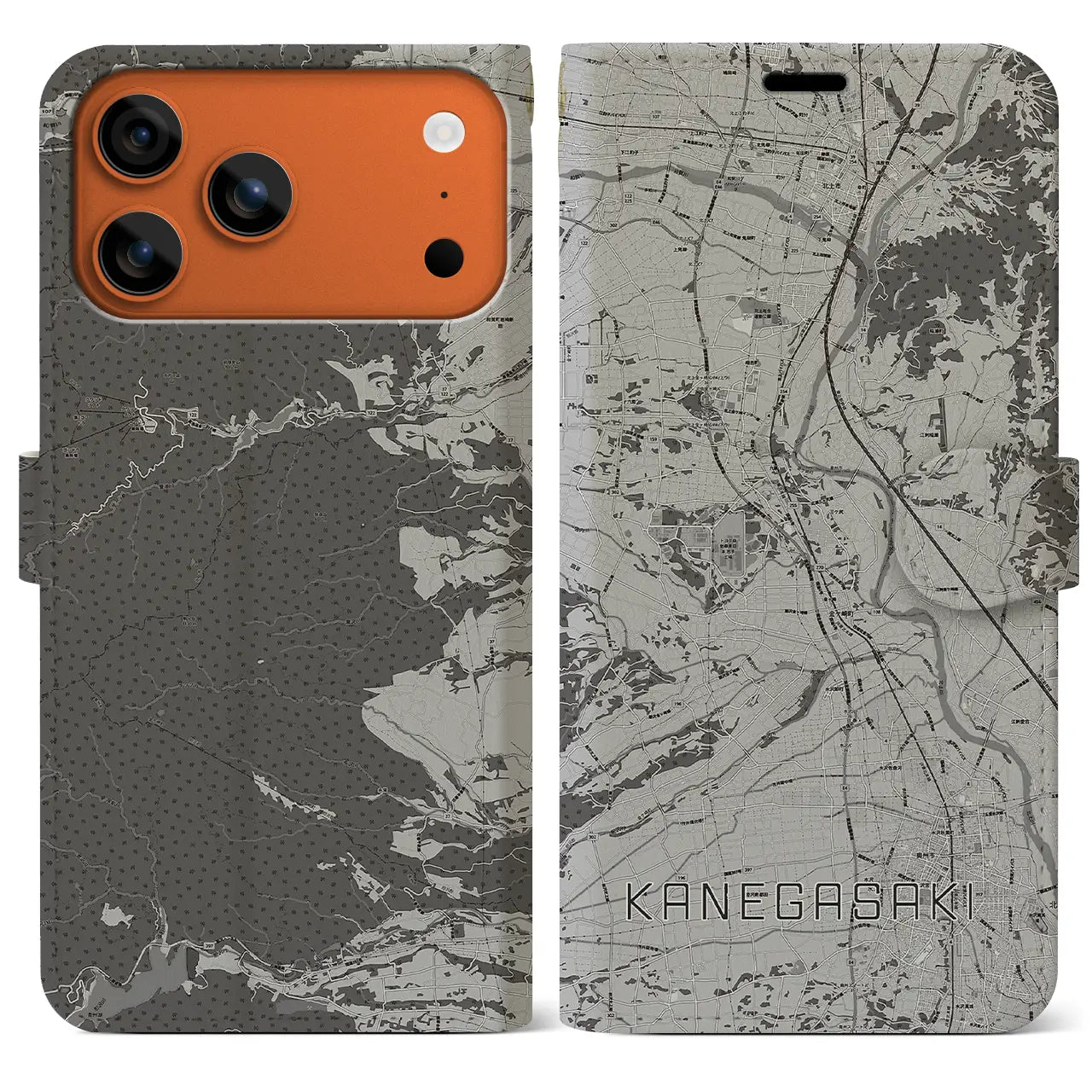 【金ケ崎（岩手県）】地図柄iPhoneケース（手帳タイプ）