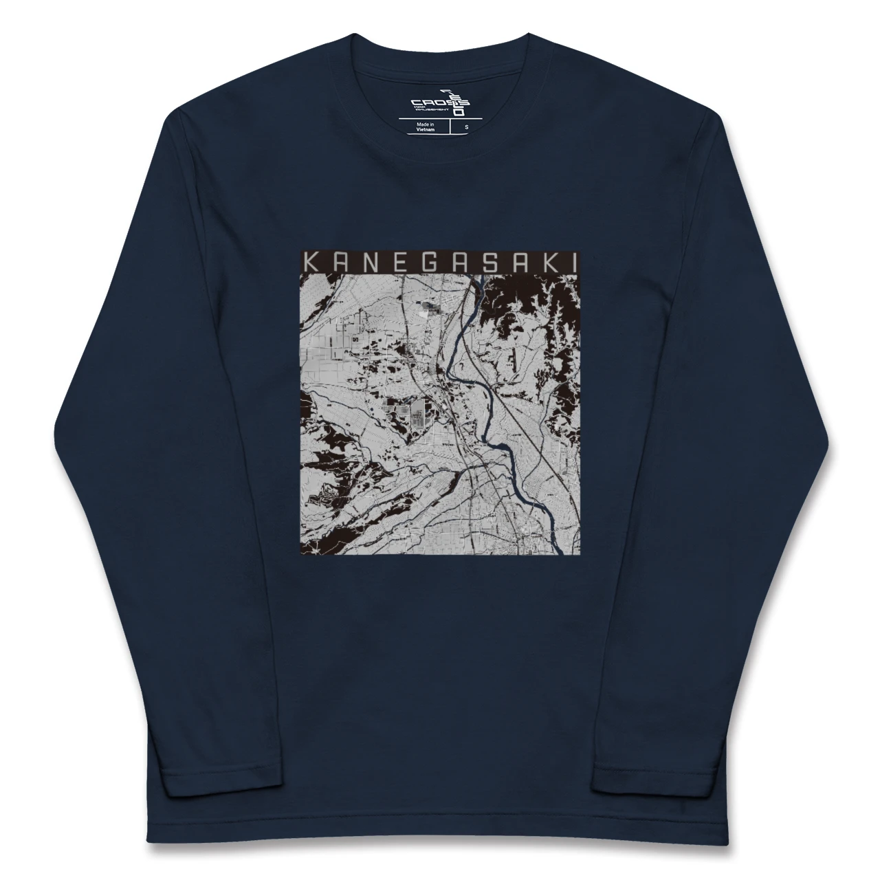 【金ケ崎（岩手県）】地図柄ロングスリーブTシャツ
