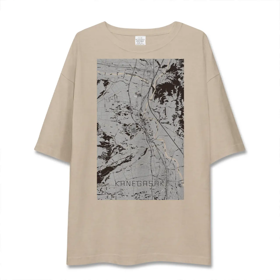 【金ケ崎（岩手県）】地図柄ビッグシルエットTシャツ