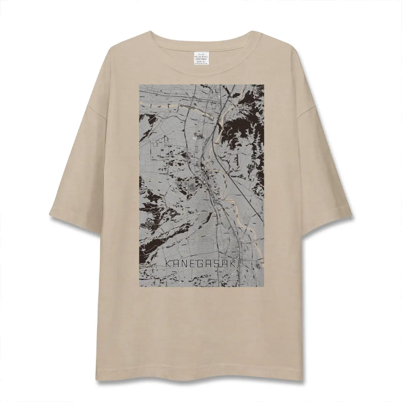 【金ケ崎（岩手県）】地図柄ビッグシルエットTシャツ