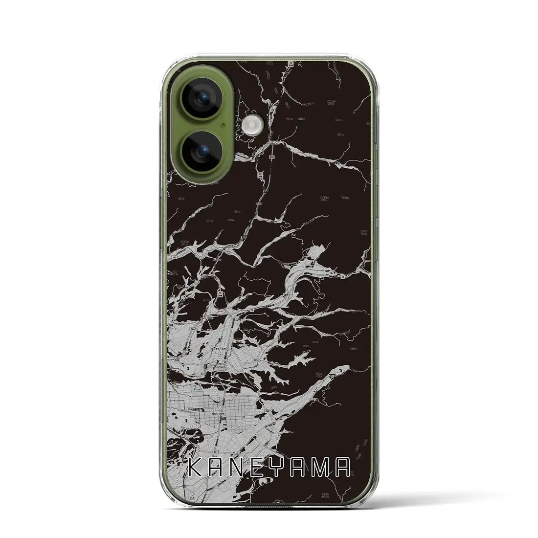 【金山（山形県）】地図柄iPhoneケース（クリアタイプ）モノトーン・iPhone 17 Pro Max 用