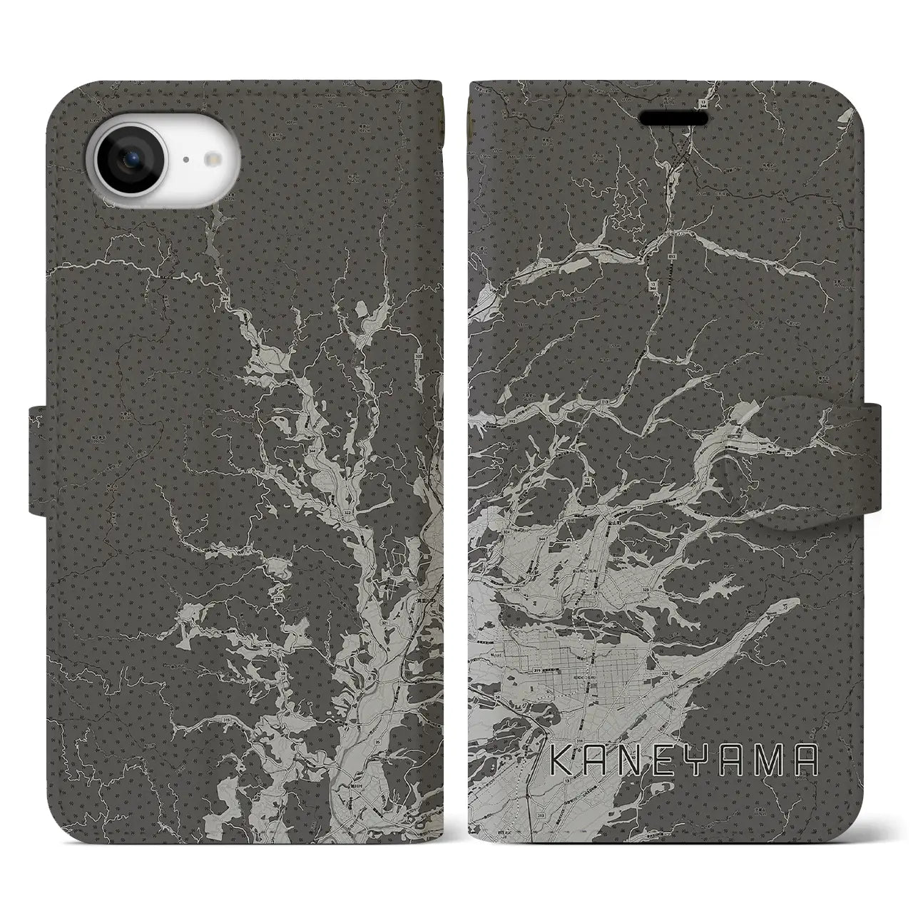 【金山（山形県）】地図柄iPhoneケース（手帳タイプ）