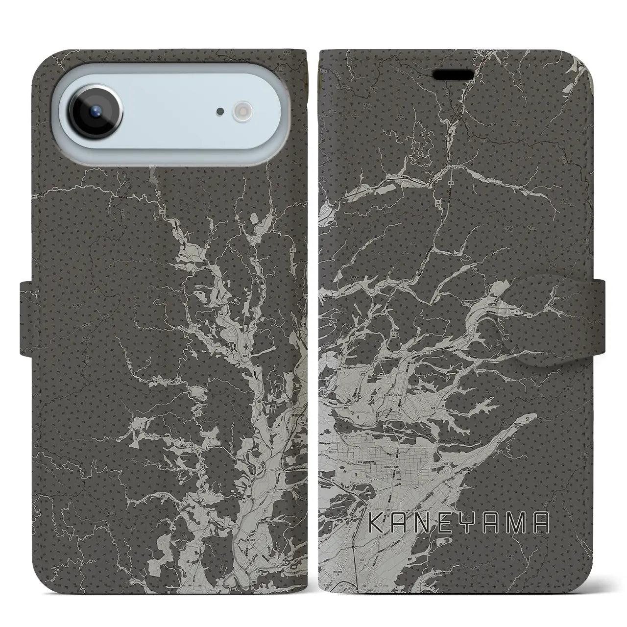【金山（山形県）】地図柄iPhoneケース（手帳タイプ）
