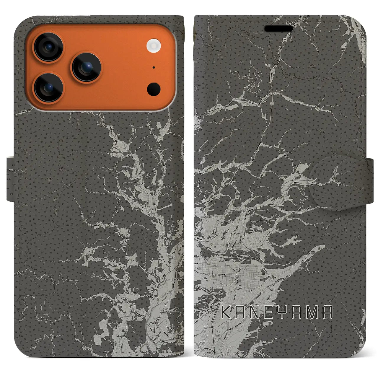 【金山（山形県）】地図柄iPhoneケース（手帳タイプ）