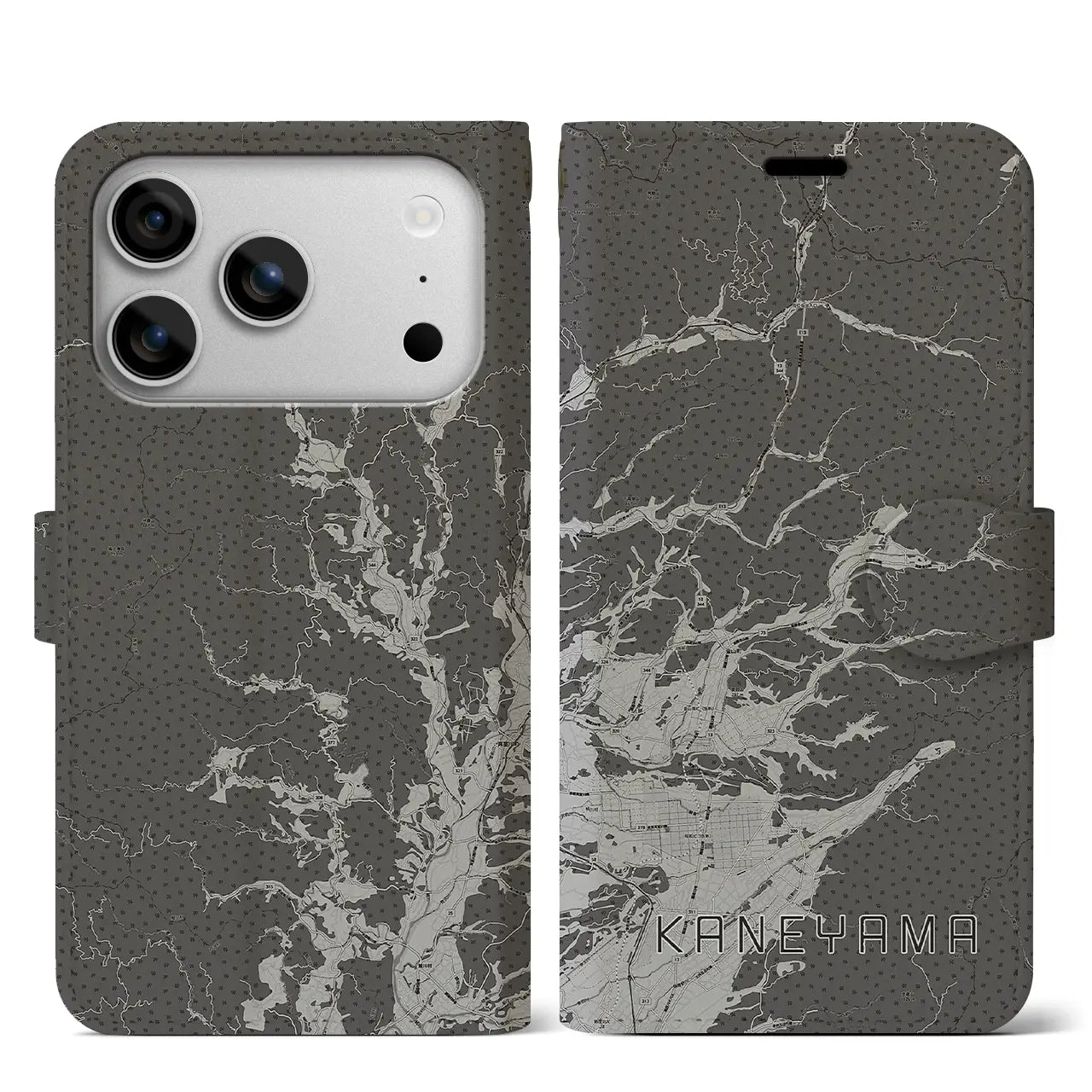 【金山（山形県）】地図柄iPhoneケース（手帳タイプ）