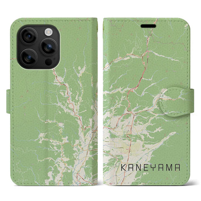 【金山（山形県）】地図柄iPhoneケース（手帳タイプ）ナチュラル・iPhone 16 用