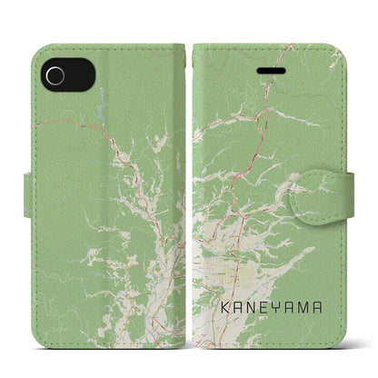 【金山（山形県）】地図柄iPhoneケース（手帳タイプ）ナチュラル・iPhone SE（第3 / 第2世代） / 8 / 7 / 6s / 6 用