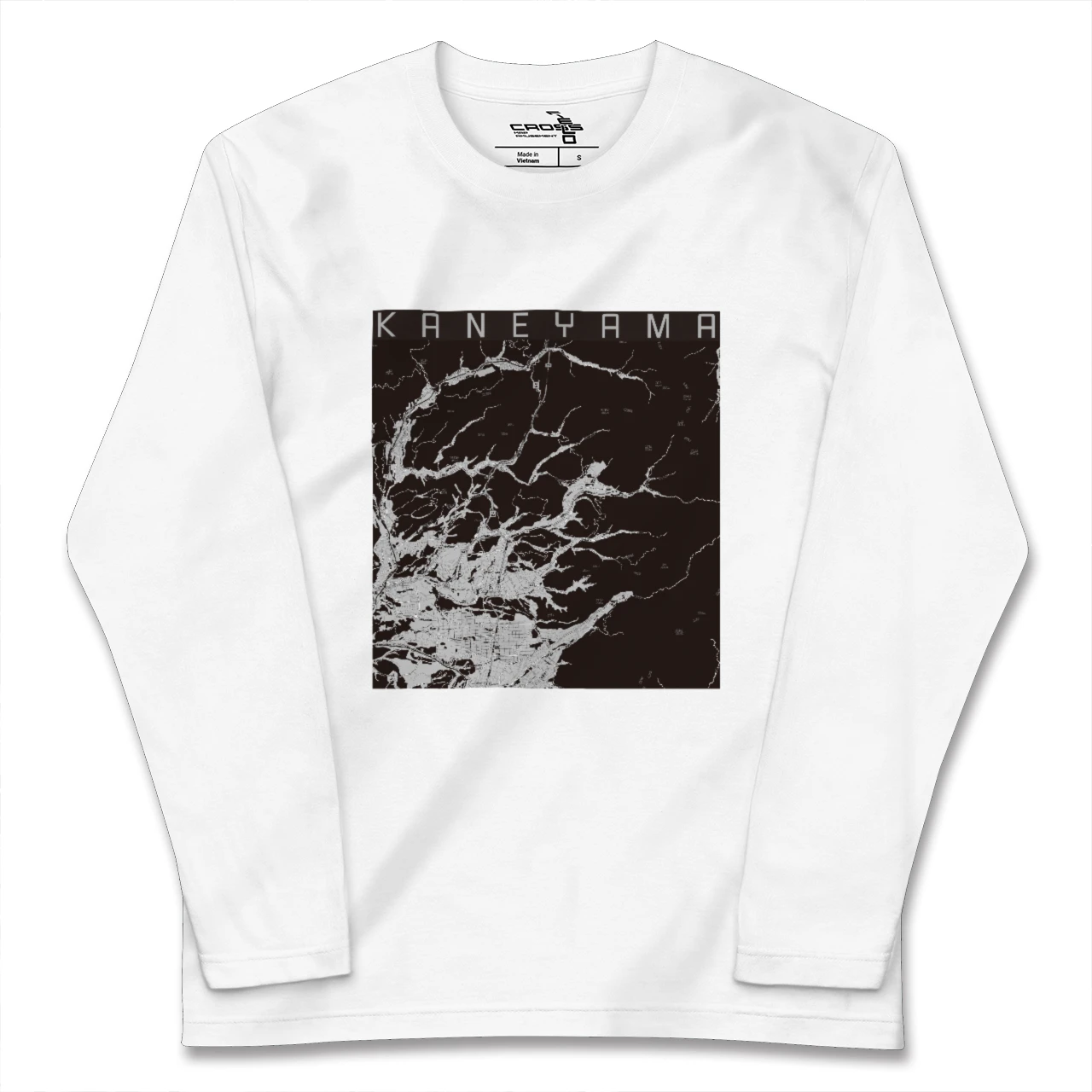 【金山（山形県）（山形県）】地図柄ロングスリーブTシャツ